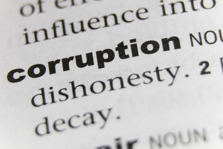 The Word Corruption Close Up Stock Photo - Image of corruption, people_ 114194340